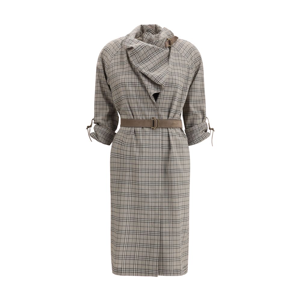 Burberry Gray Wool Casual Dress